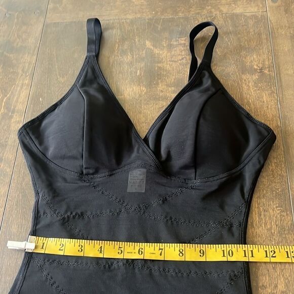 V-Neck Bodysuit Tummy Control Mesh Cross Slim Belly Body Shaper Waist Trainer - Picture 11 of 16